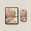 Rustic Landscape iPhone & iPad Wallpaper Set — Warm Earth Tone Abstract (Digital Download)