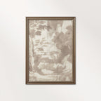 Neutral Botanical Watercolor Wall Art Printable | Soft Forest Ink Wash Landscape