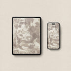 Neutral Botanical Watercolor Wallpaper Set | iPhone & iPad Soft Forest Ink Wash