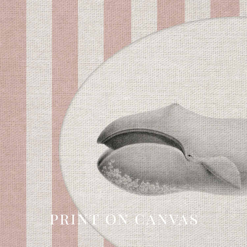 Whale Nursery Wall Art Printable (Digital Download) — Pink Striped Storybook Ocean Decor