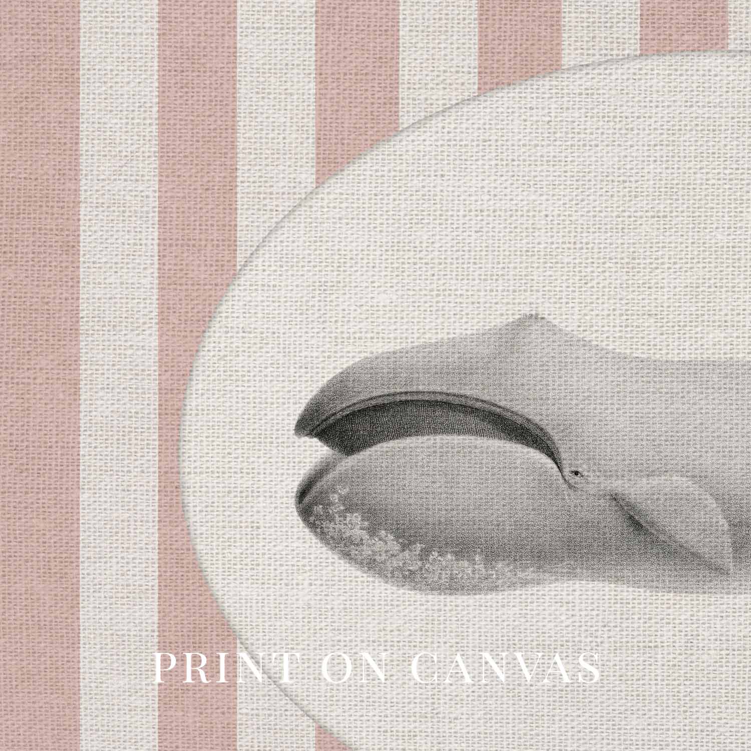 Whale Nursery Wall Art Printable (Digital Download) — Pink Striped Storybook Ocean Decor
