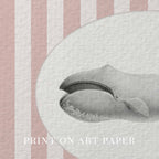 Whale Nursery Wall Art Printable (Digital Download) — Pink Striped Storybook Ocean Decor