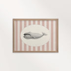 Whale Nursery Wall Art Printable (Digital Download) — Pink Striped Storybook Ocean Decor