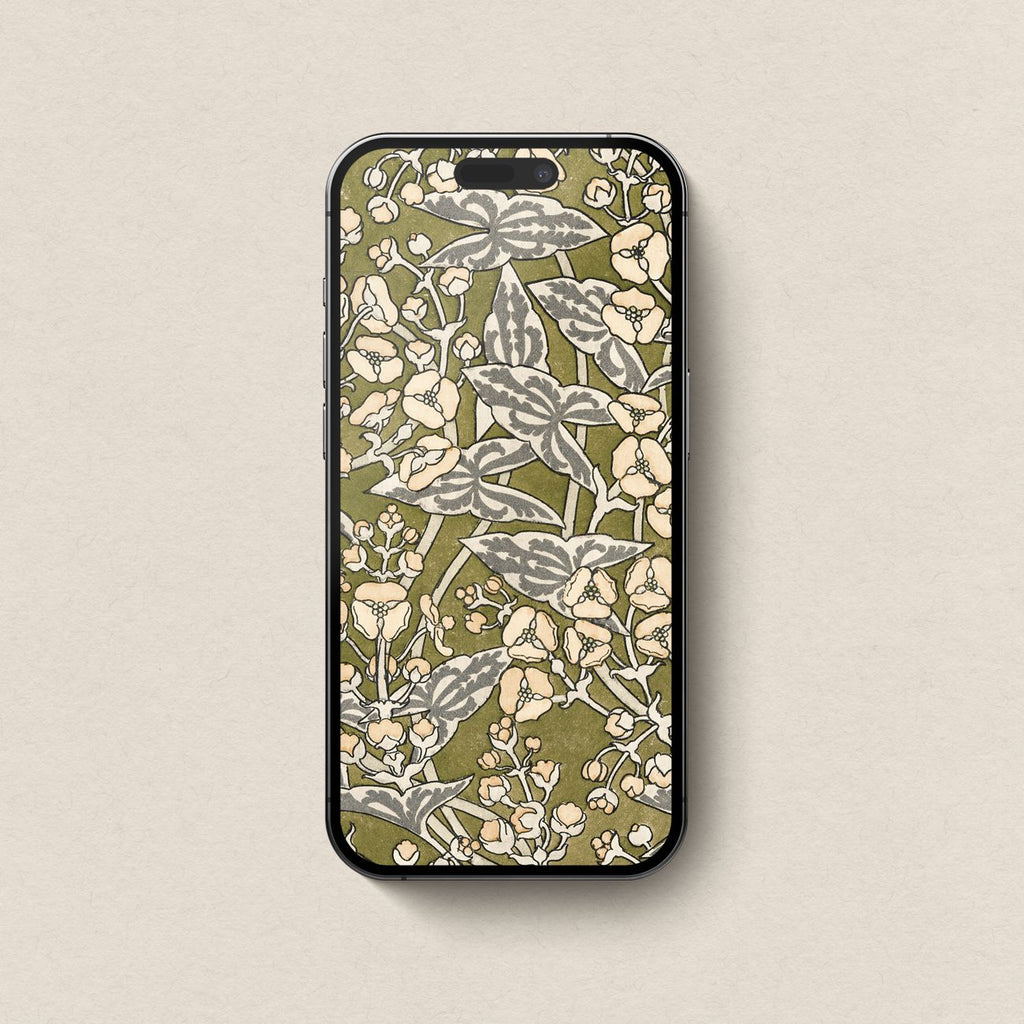 Wildflower Meadow Wallpaper Bundle – Olive Green Cottagecore 4-Device Set (iPhone, iPad, MacBook & Desktop)