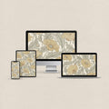 Yellow Floral Botanical Wallpaper Bundle – Cottagecore 4-Device Set (Digital Download)