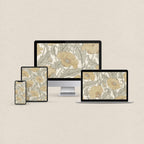 Yellow Floral Botanical Wallpaper Bundle – Cottagecore 4-Device Set (Digital Download)