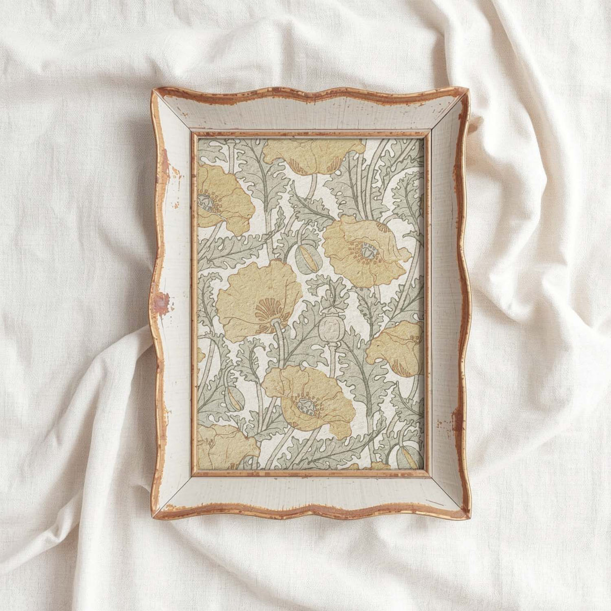 Yellow floral print featuring vintage cottagecore botanical wall art